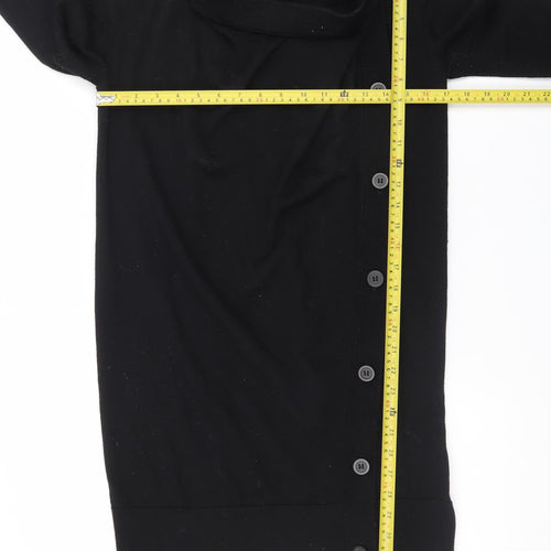 COS Women Black Wool Long Sleeve Button Cardigan XS
