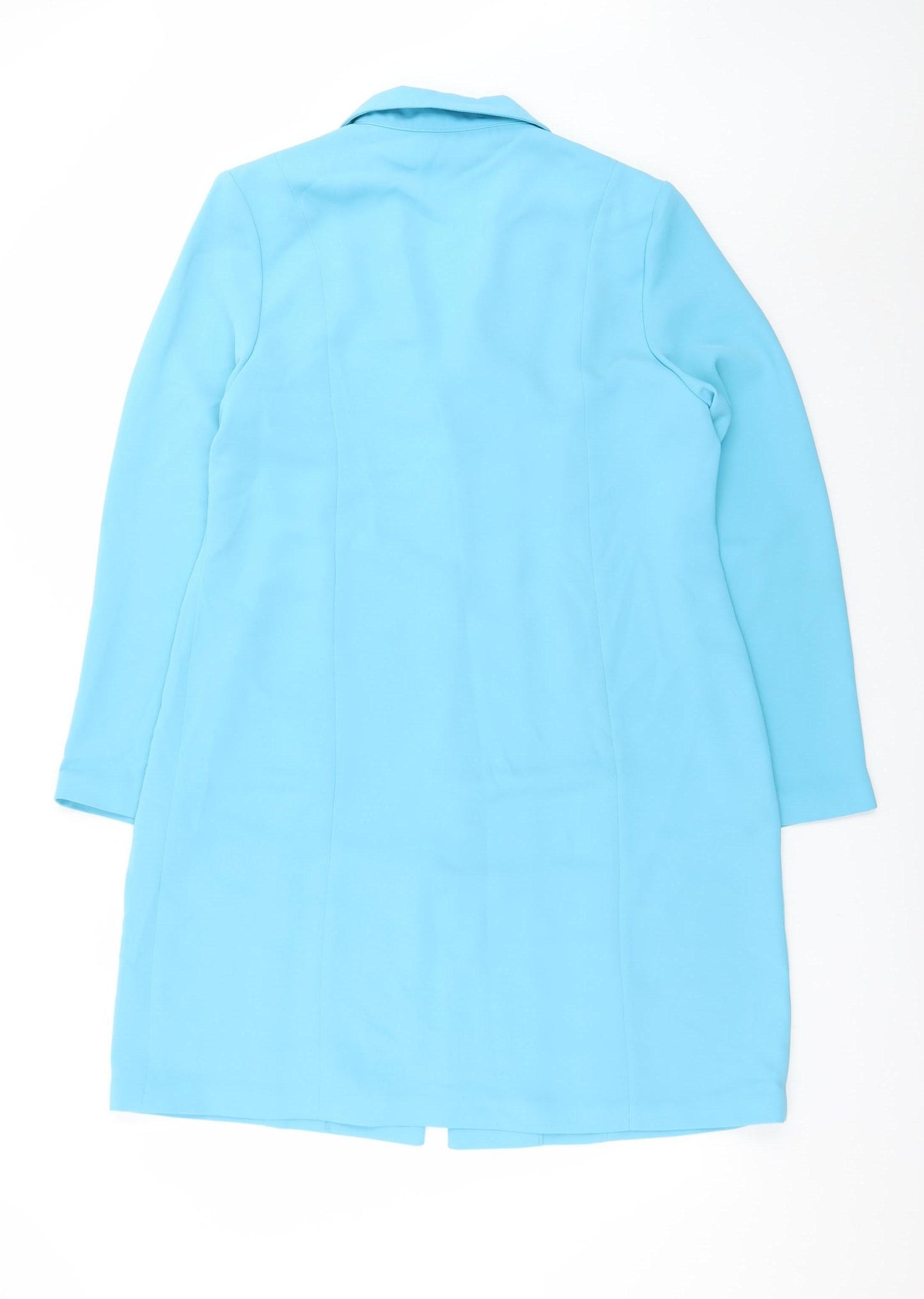 Sasha Women Blue Long Single-Breasted Blazer Coat Size 14