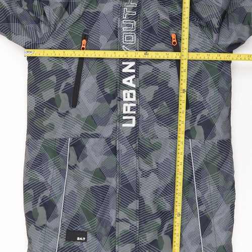 F&F Boys Green Camouflage Urban Youth Hooded Puffer Jacket 13-14 Years