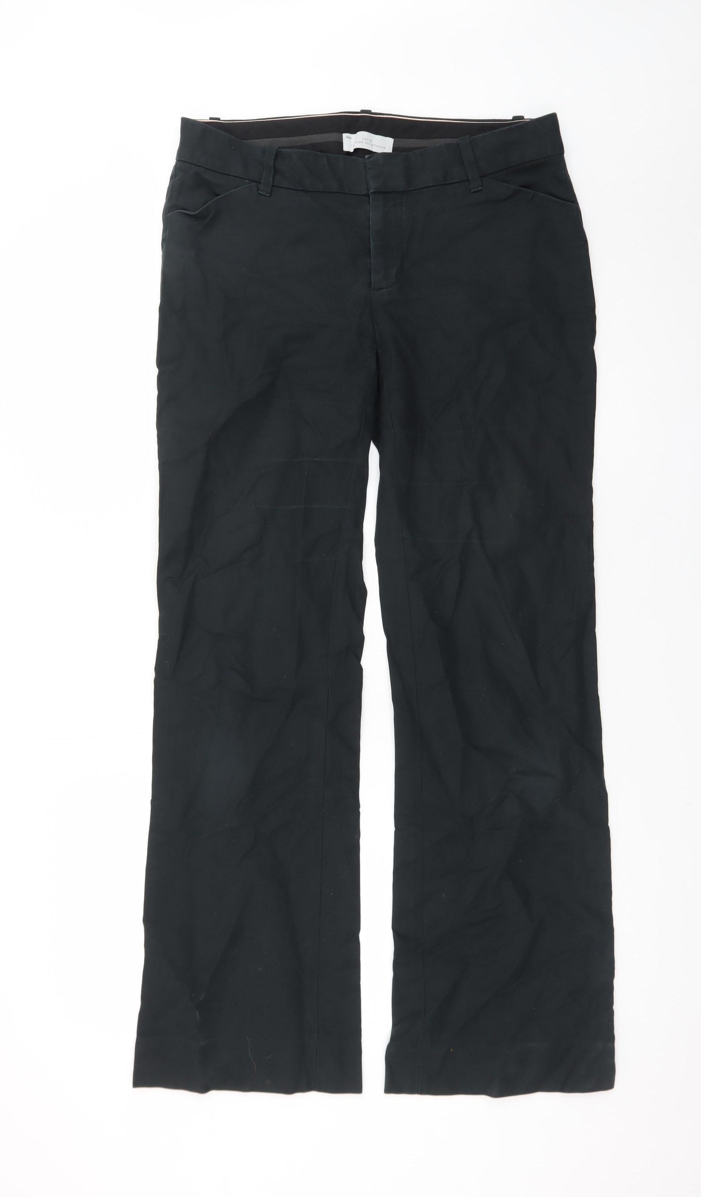 Gap Women's Black Chino Trousers Size 10 Slim Straight Leg