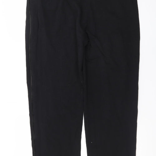 Marks and Spencer Women Black Size 18 Cotton Stretch Tapered Trousers