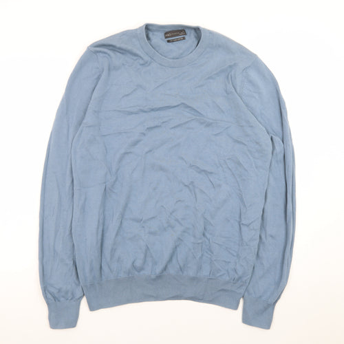 Marks and Spencer Men’s Blue Cotton Crew Neck Jumper XL