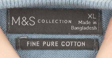 Marks and Spencer Men’s Blue Cotton Crew Neck Jumper XL