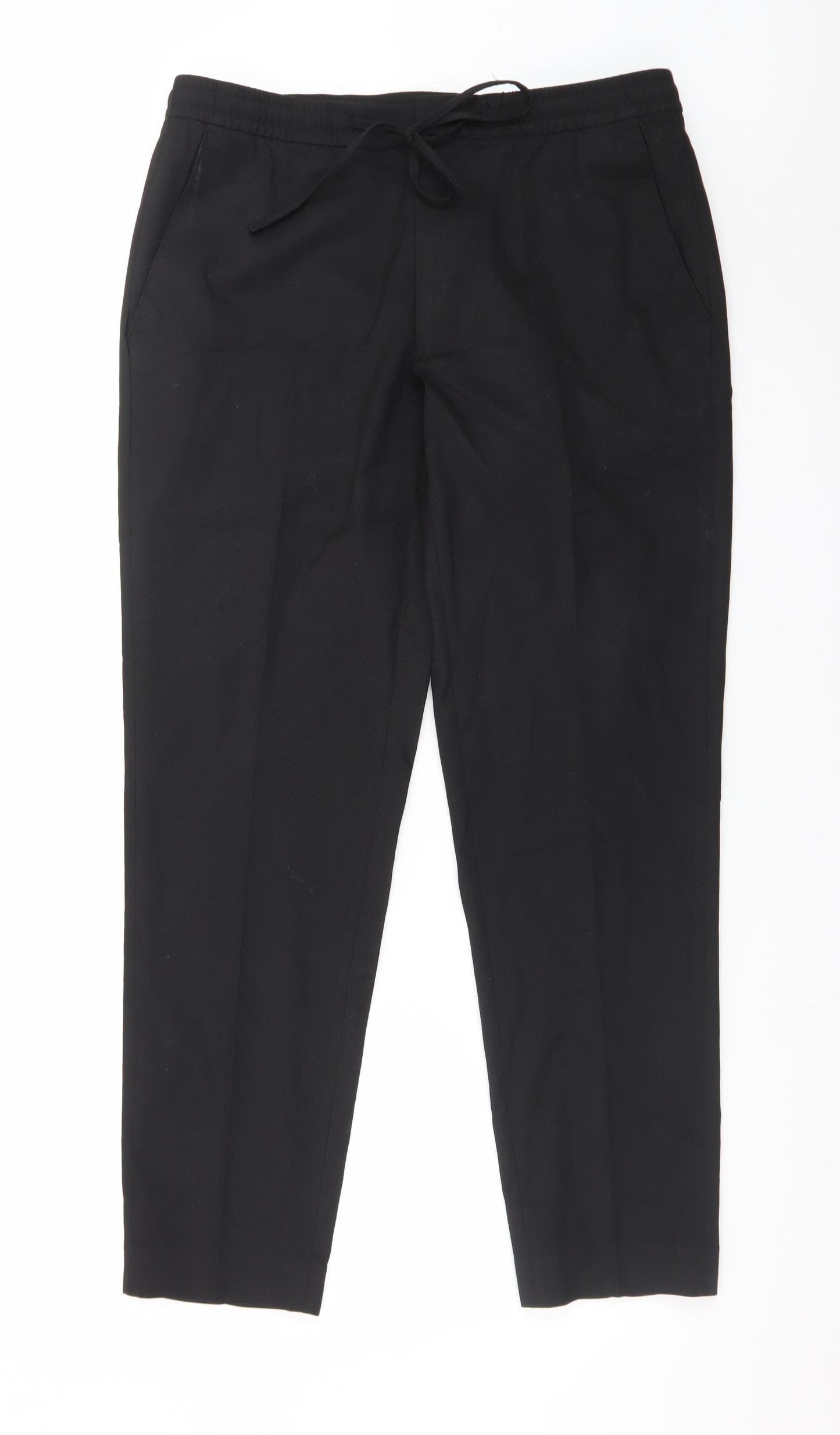 Marks and Spencer Mens Black Medium Jogger Trousers Regular Fit