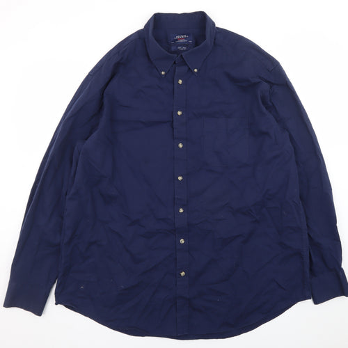 Charles Tyrwhitt Men's Blue XXL Classic Fit Non-Iron Dress Shirt