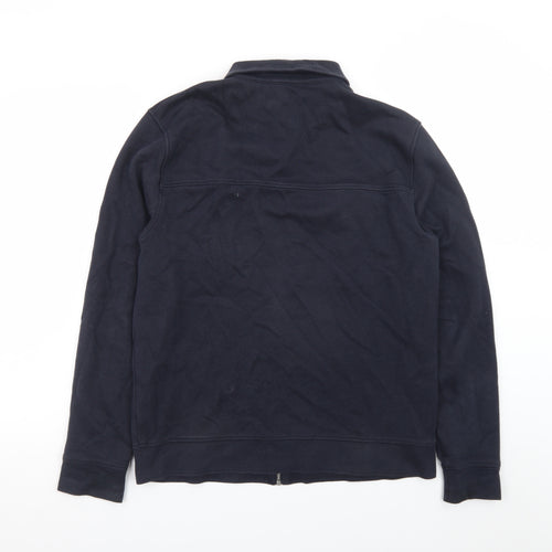Marks and Spencer Autograph Men's Blue Full Zip Cotton Jumper S
