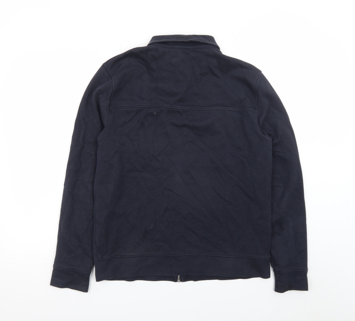 Marks and Spencer Autograph Men's Blue Full Zip Cotton Jumper S