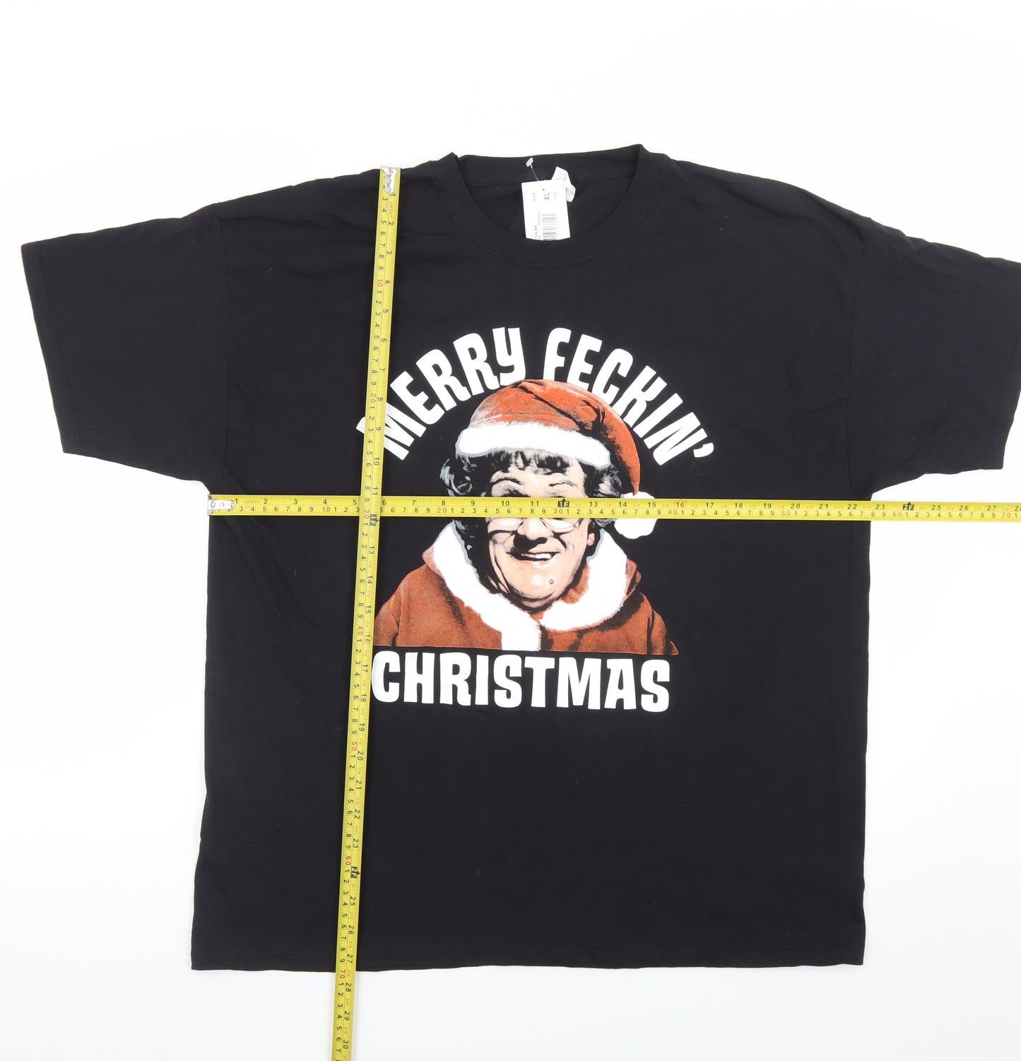 Fruit of the Loom Men's Black XL Christmas Funny Graphic T-Shirt