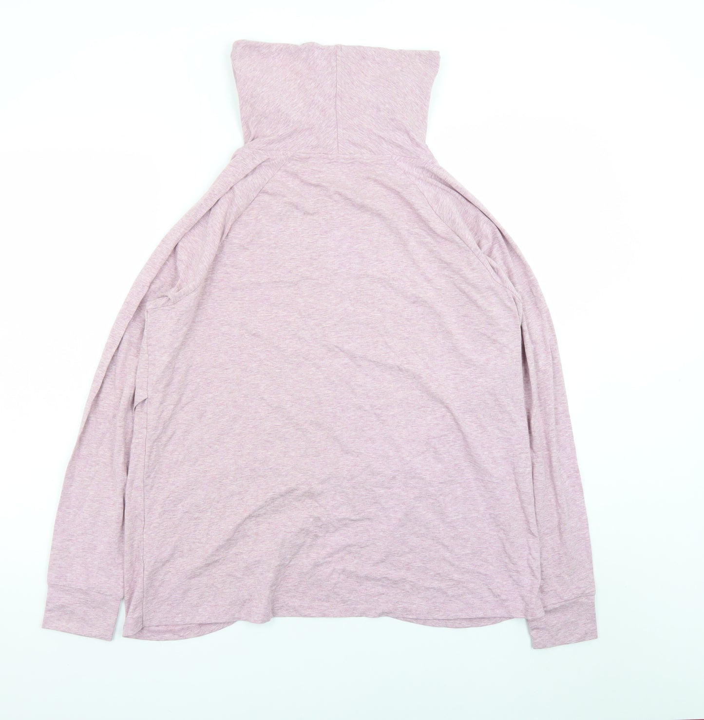 AnyBody Women Pink Long Sleeve Pullover Hoodie L Lightweight Cotton Blend