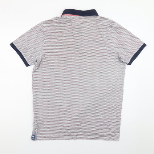 Bewley & Ritch Men's Blue Geometric Polo Shirt Size 2XL Cotton