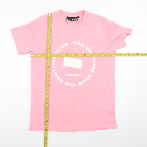 The Couture Club Women's Pink Cotton Blend Logo T-Shirt Size 10