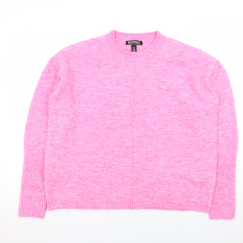 Buffalo David Bitton Women's Pink Crew Neck Knit Jumper Size S