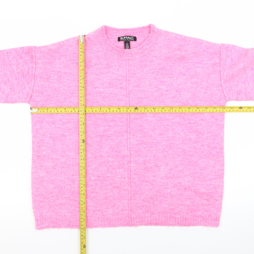 Buffalo David Bitton Women's Pink Crew Neck Knit Jumper Size S