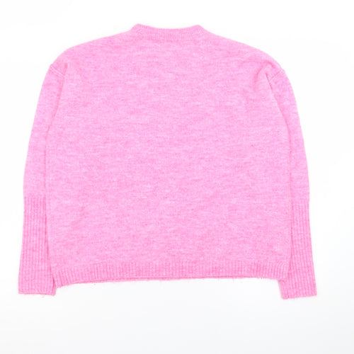 Buffalo David Bitton Women's Pink Crew Neck Knit Jumper Size S