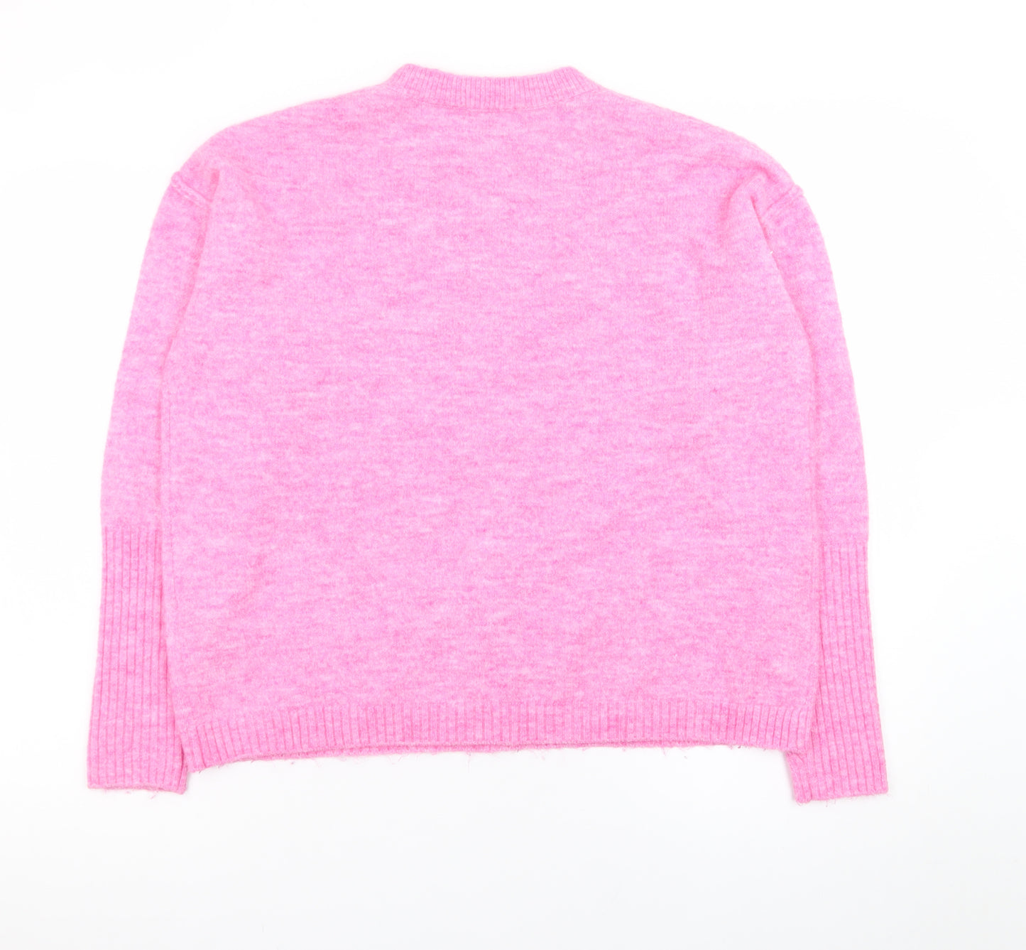 Buffalo David Bitton Women's Pink Crew Neck Knit Jumper Size S
