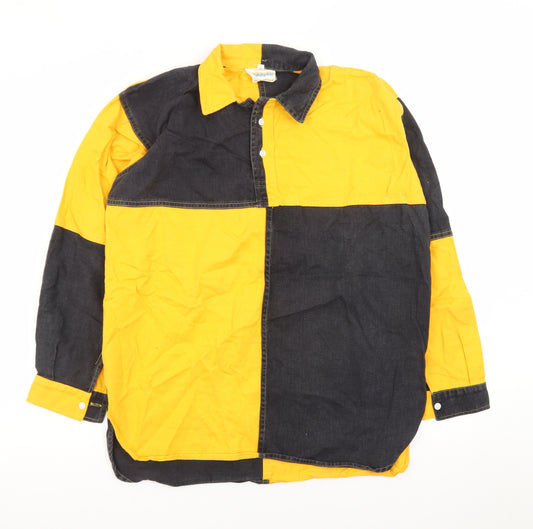 Mercian Men's Multicolour Cotton Long Sleeve Colourblock Polo M