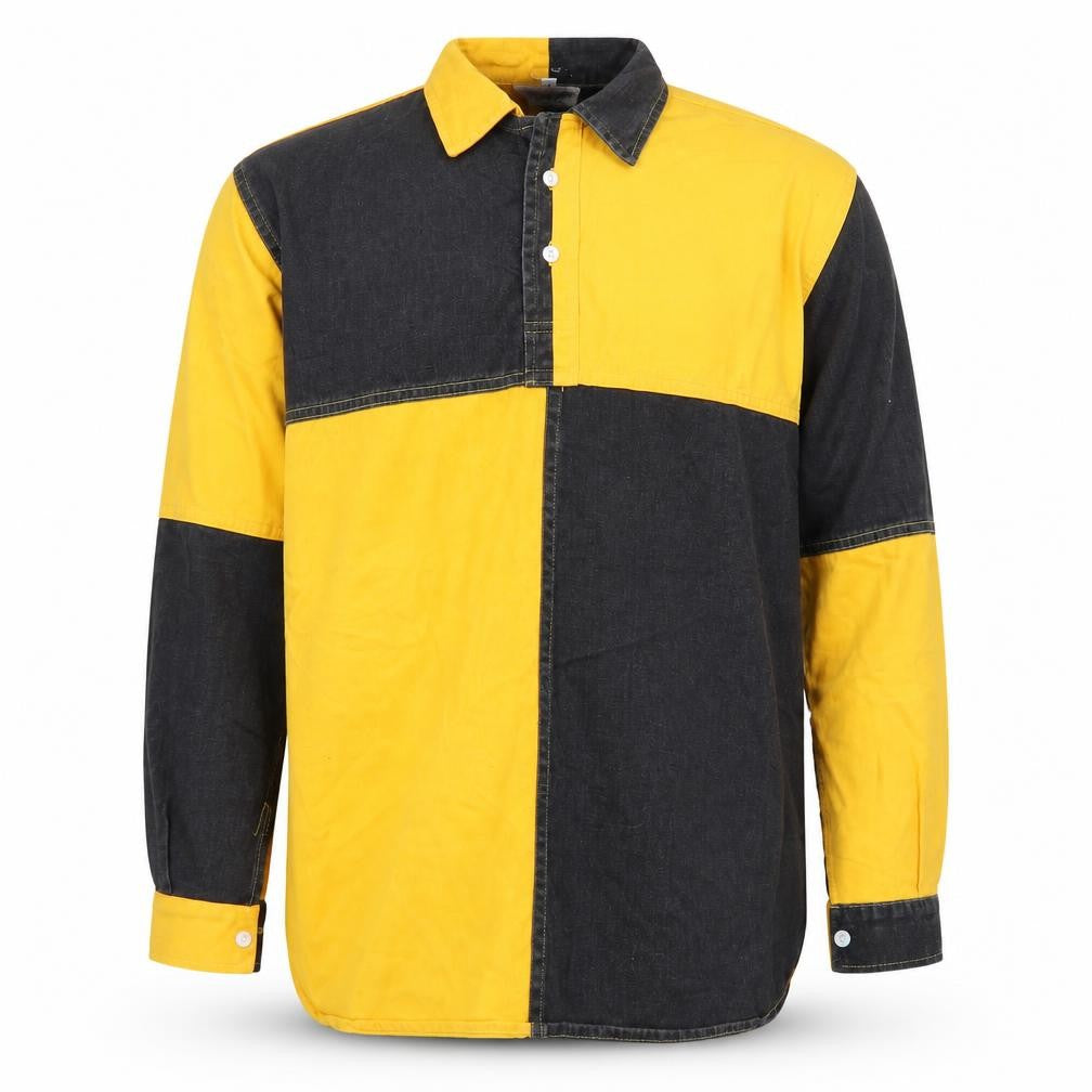 Mercian Men's Multicolour Cotton Long Sleeve Colourblock Polo M