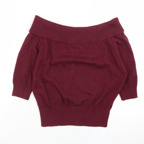 Collectif Vintage Women's Red Size 16 Boat Neck Knit Jumper