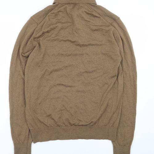 Marks and Spencer Men’s Brown Merino Wool Henley Jumper Medium