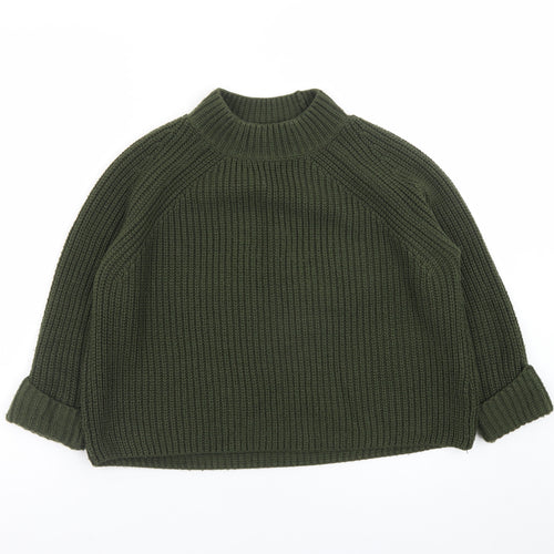 Topshop Women’s Green High Neck Chunky Knit Jumper Size 8