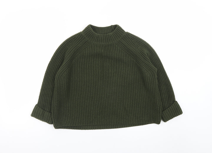 Topshop Women’s Green High Neck Chunky Knit Jumper Size 8