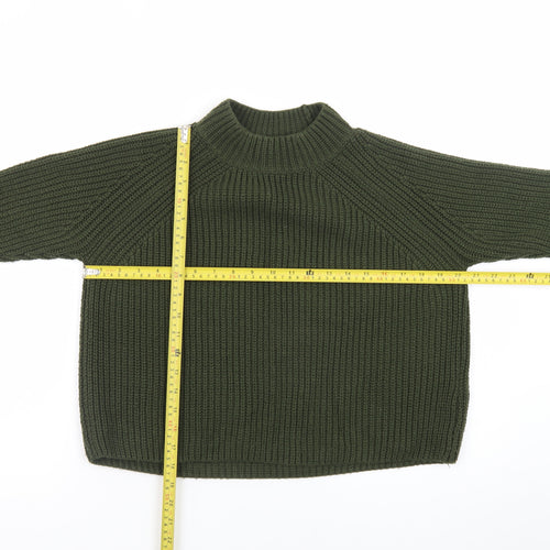Topshop Women’s Green High Neck Chunky Knit Jumper Size 8
