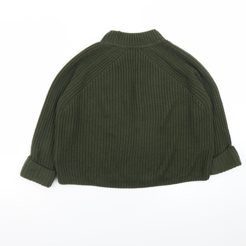 Topshop Women’s Green High Neck Chunky Knit Jumper Size 8