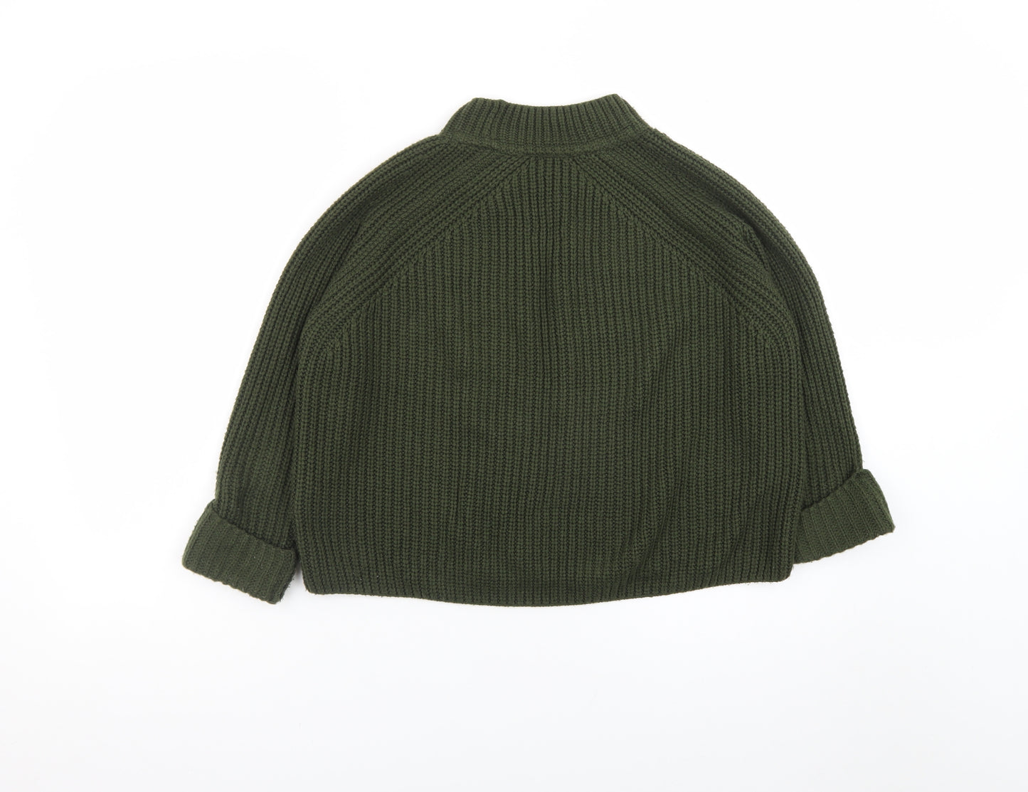Topshop Women’s Green High Neck Chunky Knit Jumper Size 8