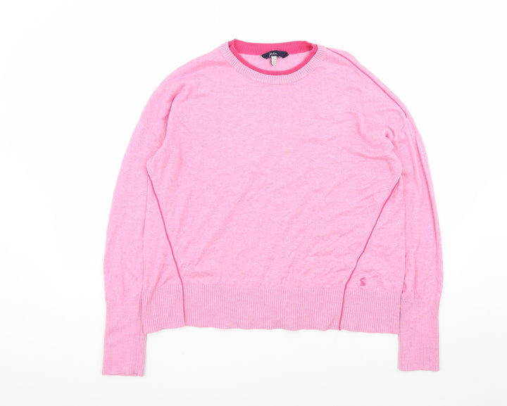 Joules Womens Pink Crew Neck Cotton Jumper UK 10