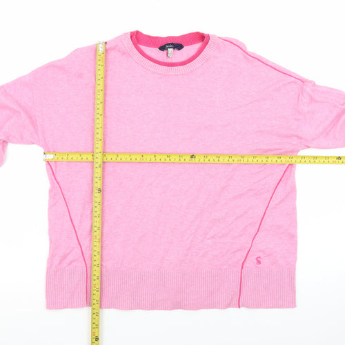 Joules Womens Pink Crew Neck Cotton Jumper UK 10
