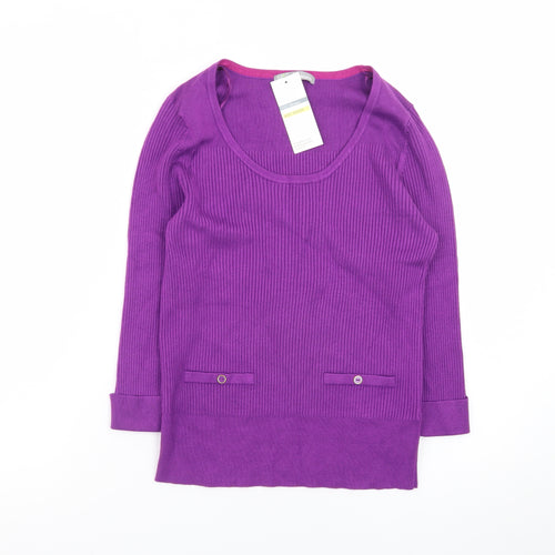 Marks and Spencer Women’s Purple Scoop Neck Jumper Size 16 Knit Pullover