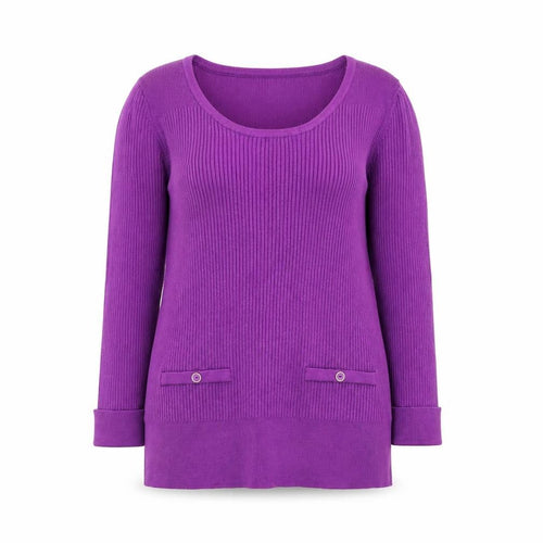 Marks and Spencer Women’s Purple Scoop Neck Jumper Size 16 Knit Pullover