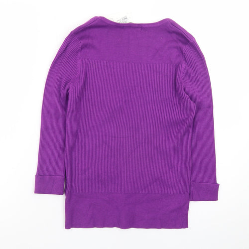 Marks and Spencer Women’s Purple Scoop Neck Jumper Size 16 Knit Pullover