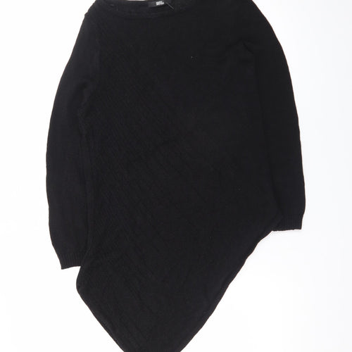 Marks and Spencer Women Black Size 16 Asymmetric Knit Dress