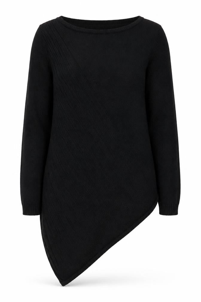 Marks and Spencer Women Black Size 16 Asymmetric Knit Dress
