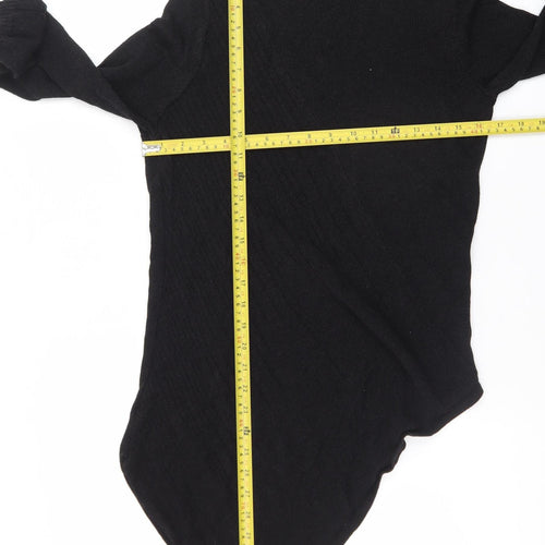 Marks and Spencer Women Black Size 16 Asymmetric Knit Dress