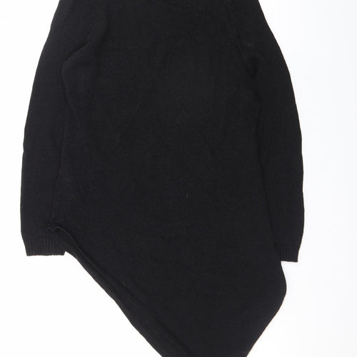 Marks and Spencer Women Black Size 16 Asymmetric Knit Dress