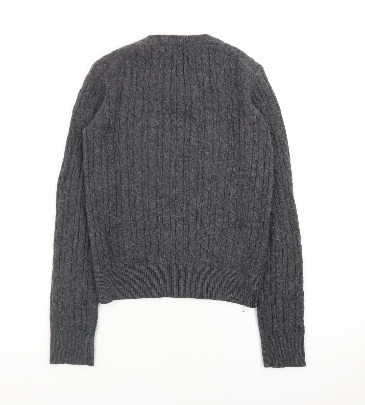 Jack Wills Women's Grey Cable-Knit Wool Jumper UK 8