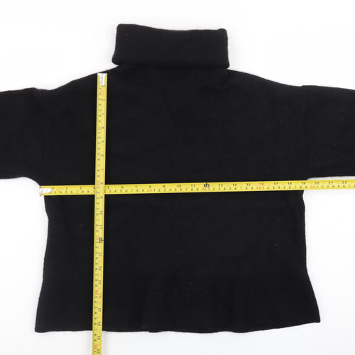 H&M Womens Black Roll Neck Wool Cashmere Blend Jumper Size L