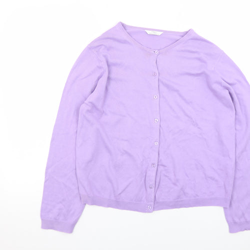 Marks and Spencer Women Purple Cotton Cardigan Size 16
