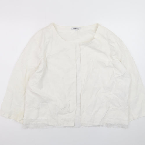 Alice Collins Women’s White Cotton Lined Jacket Size 18 Classic Short