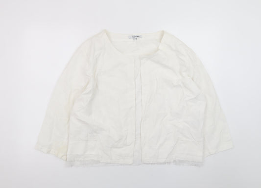 Alice Collins Women’s White Cotton Lined Jacket Size 18 Classic Short