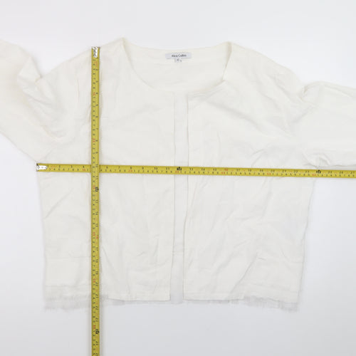 Alice Collins Women’s White Cotton Lined Jacket Size 18 Classic Short