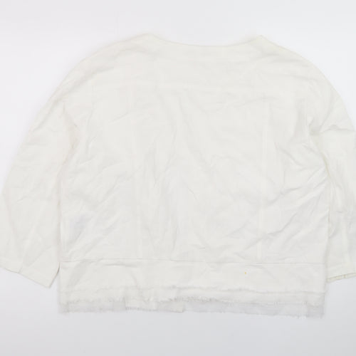 Alice Collins Women’s White Cotton Lined Jacket Size 18 Classic Short