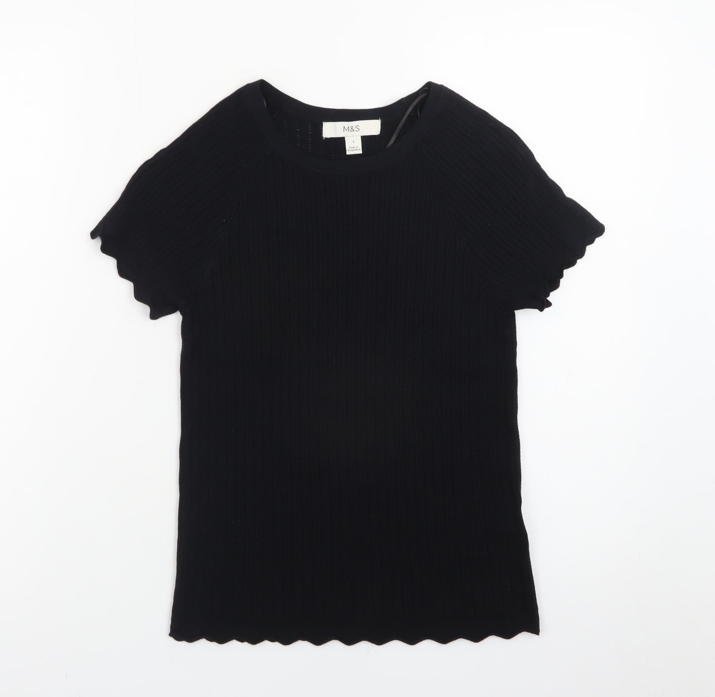 Marks and Spencer Women's Black Short Sleeve Knit T-Shirt Size S