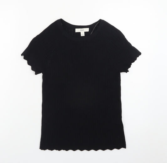 Marks and Spencer Women's Black Short Sleeve Knit T-Shirt Size S