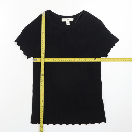 Marks and Spencer Women's Black Short Sleeve Knit T-Shirt Size S