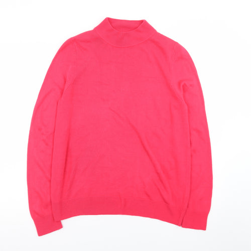 Marks and Spencer Women Pink Roll Neck Acrylic Jumper Size 12