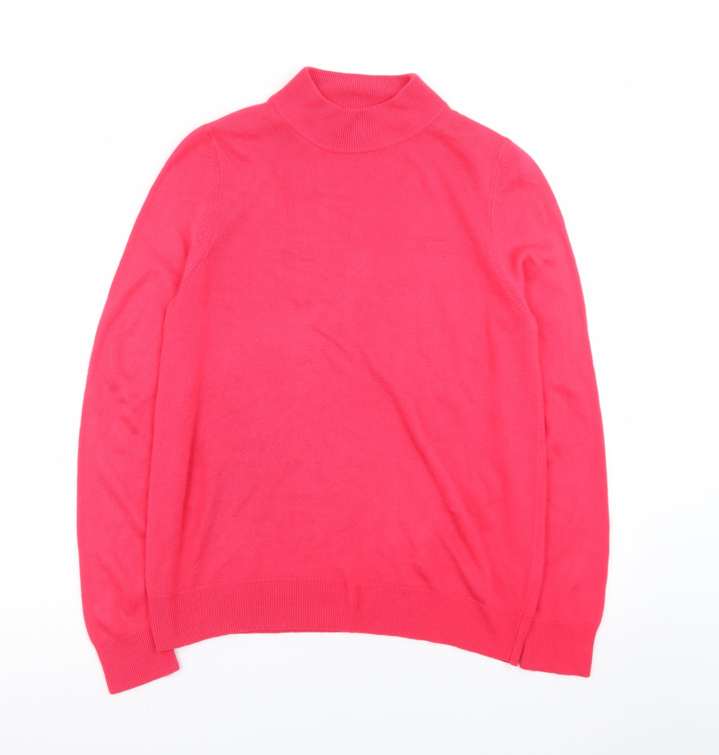 Marks and Spencer Women Pink Roll Neck Acrylic Jumper Size 12