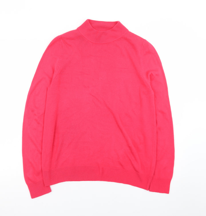 Marks and Spencer Women Pink Roll Neck Acrylic Jumper Size 12